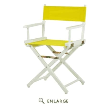 Casual Home Casual Home 200-01-021-14 18 in. Directors Chair White Frame with Yellow Canvas 200-01/021-14